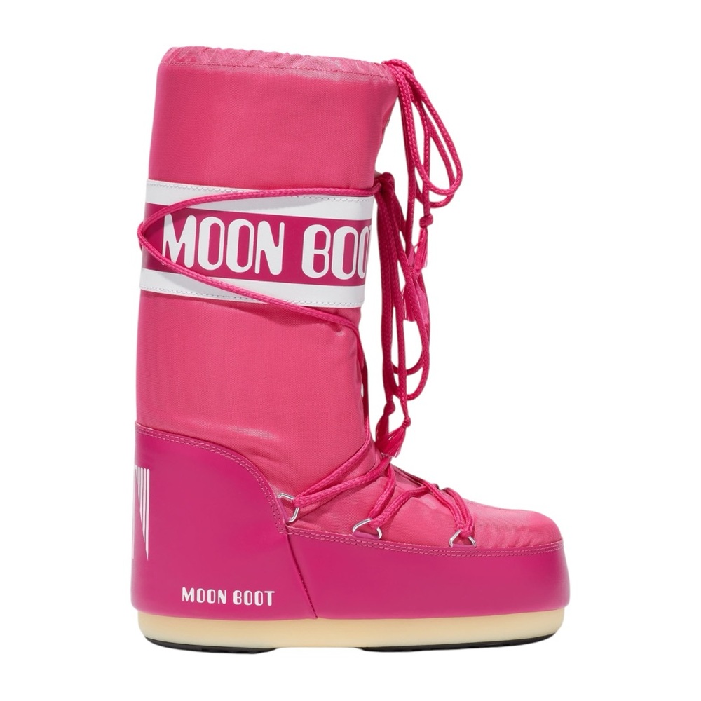 NWT MOON BOOT Icon Hot-Pink Nylon Boots. Size 35/38